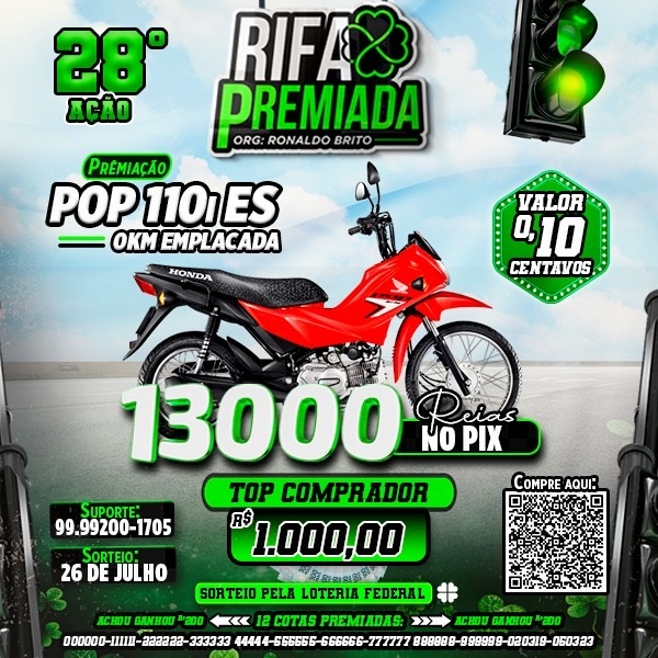 POP 110 i ES 0KM EMPLACADA  OU R$13.000 MIL NO PIX
