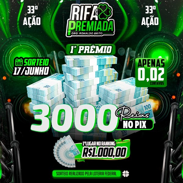 32ª AÇÃO PIX DE R$3.000 DIA 17 DE JUNHO